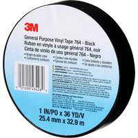 Ruban en vinyle pour travaux g&eacute;n&eacute;raux 764, 25,4 mm (1") la x 32,9 m (108') lo, 5 mils, Noir PB Rental Co. Ltd.