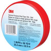 Ruban en vinyle pour travaux g&eacute;n&eacute;raux 764, 25,4 mm (1") la x 32,9 m (108') lo, 5 mils, Rouge PB Rental Co. Ltd.