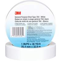 764 General-Purpose Vinyl Tape, 25.4 mm (1") W x 32.9 m (108') L, 5 mils, White PB Rental Co. Ltd.