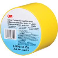 Ruban en vinyle pour travaux g&eacute;n&eacute;raux 764, 76 mm (3") la x 32,9 m (108') lo, 5 mils, Jaune PB Rental Co. Ltd.