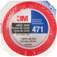 471 Vinyl Tape, 25.4 mm (1") W x 32.9 m (108') L, 5.3 mils, Red PB Rental Co. Ltd.
