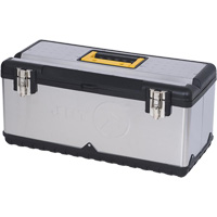 JPSTB-22 Boîte &agrave; outils en acier inoxydable, 11" P x 22-1/2" la x 10-3/4" h, Noir/Gris PB Rental Co. Ltd.