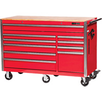 PRC5610 Armoire &agrave; rouleaux s&eacute;rie Pro, 10 tiroirs, 55-9/10" la x 24-1/10" p x 39-7/10" h, Rouge PB Rental Co. Ltd.