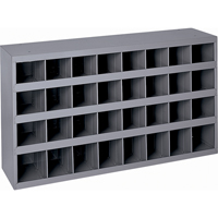 Steel Storage Bin Cabinet, 34-3/4" W x 8-1/2" D x 19-1/4" H, Grey PB Rental Co. Ltd.