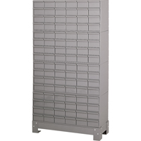 Industrial Drawer Cabinet With Base, 96 Drawers, 34-1/8" W x 12-1/4" D x 62-1/2" H, Grey PB Rental Co. Ltd.