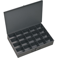 Boîtes &agrave; fond courb&eacute;, Acier, 20 compartiments, 18" la x 12" p, 3" h, Gris PB Rental Co. Ltd.