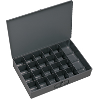 Boîtes &agrave; fond courb&eacute;, Acier, 21 compartiments, 18" la x 12" p, 3" h, Gris PB Rental Co. Ltd.
