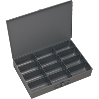 Boîtes &agrave; fond courb&eacute;, Acier, 12 compartiments, 13 3/8" la x 9-1/4" p, 2" h, Gris PB Rental Co. Ltd.