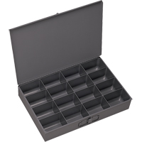 Compartment Scoop Boxes, Steel, 16 Slots, 13-3/8" W x 9-1/4" D x 2" H, Grey PB Rental Co. Ltd.