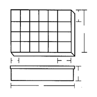 Compartment Case, Plastic, 24 Slots, 18-1/2" W x 13" D x 3" H, Grey PB Rental Co. Ltd.