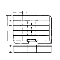 Compartment Case, Plastic, 24 Slots, 15-1/2" W x 11-3/4" D x 2-1/2" H, Grey PB Rental Co. Ltd.
