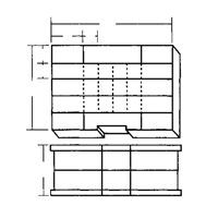 Compartment Case, Plastic, 48 Slots, 15-1/2" W x 11-3/4" D x 5" H, Grey PB Rental Co. Ltd.