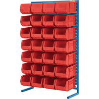 Support stationnaire pour bacs &agrave; un c&ocirc;t&eacute;, 36" la x 12" p x 61" h, 28 bacs PB Rental Co. Ltd.