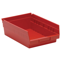 Shelf Bins, 8-3/8" W x 4" H x 11-5/8" D, Red, 30 lbs. Capacity PB Rental Co. Ltd.