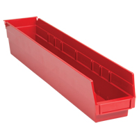 Bacs de rangement pour tablettes, 4-1/8" la x 4" H x 23-5/8" p, Rouge, Capacit&eacute; 50 lb PB Rental Co. Ltd.