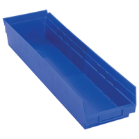 Shelf Bins, 6-5/8" W x 4" H x 23-5/8" D, Blue, 50 lbs. Capacity PB Rental Co. Ltd.