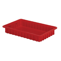 Divider Box&reg; Containers, Polyethylene, 16.5" W x 10.9" D x 2.5" H, Red PB Rental Co. Ltd.