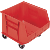Mobile Bin, 14" H x 16-1/2" W x 18" D, 75 lbs. Capacity, Red PB Rental Co. Ltd.