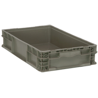 Collapsible Stacking Container, 15" W x 24" D x 5" H, Grey PB Rental Co. Ltd.