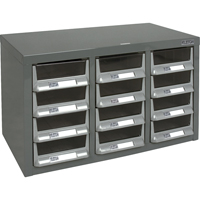 Casiers pour pi&egrave;ces KPC-100 , Acier galvanis&eacute;, 12 tiroirs, 23" x 11-2/5" x 13-4/5", Gris PB Rental Co. Ltd.