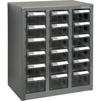 KPC-600 Parts Cabinet, Galvanized Steel, 18 Drawers, 13-9/10" x 8-7/10" x 16-3/10", Grey PB Rental Co. Ltd.