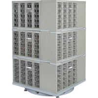 Heavy-Duty Industrial Carousel Drawer Cabinet, Steel, 240 Drawers, 27" W x 27" D x 48" H, Grey PB Rental Co. Ltd.