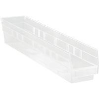 Shelf Bins, 4-1/8" W x 4" H x 23-5/8" D, Clear, 50 lbs. Capacity PB Rental Co. Ltd.