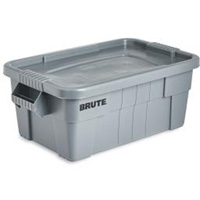 Brute Storage Tote with Lid, 27.88” D x 16.5” W x 10.7" H, 112 llbs. Capacity, Grey PB Rental Co. Ltd.