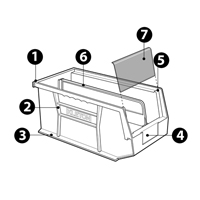 Stack & Hang Bin, 4-1/8" W x 3" H x 5-3/8" D, Yellow PB Rental Co. Ltd.