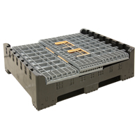 Collapsible Bulk Container, 47.2" L x 39.4" W x 39.4" H, Grey PB Rental Co. Ltd.