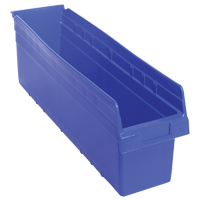 Store-Max Shelf Bins, 6-5/8" W x 8" H x 23-5/8" D, Blue, 68 lbs. Capacity PB Rental Co. Ltd.