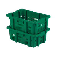 Contenant en plastique Stack-N-Nest pour la manutention des aliments, 16" x 23,9" x 8,8", Vert PB Rental Co. Ltd.