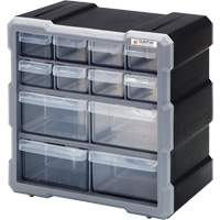 Armoire &agrave; tiroir, Plastique, 12 tiroirs, 10-1/2" x 6-1/4" x 10-1/4", Noir PB Rental Co. Ltd.