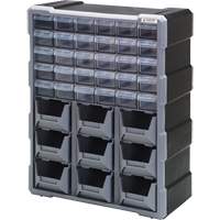 Armoire &agrave; tiroir, Plastique, 39 tiroirs, 15" x 6-1/4" x 18-3/4", Noir PB Rental Co. Ltd.