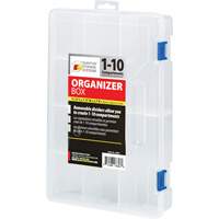 Boîte &agrave; compartiments en plastique, 7,75" la x 11,75" p x 2,2" h, 10 compartiments PB Rental Co. Ltd.