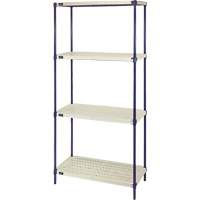 &eacute;tag&egrave;re en fils m&eacute;talliques avec tablettes en plastique, Cadre en fils m&eacute;talliques avec tablettes en plastique, Sans boulons, Capacit&eacute; 600 lb, 30" la x 72" h x 18" p PB Rental Co. Ltd.