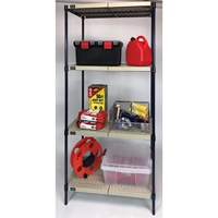 &eacute;tag&egrave;re en fils m&eacute;talliques avec tablettes en plastique, Cadre en fils m&eacute;talliques avec tablettes en plastique, Sans boulons, Capacit&eacute; 600 lb, 30" la x 72" h x 18" p PB Rental Co. Ltd.