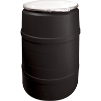 Barils en poly&eacute;thyl&egrave;ne, 55 gal. US (45 gal. imp.), Dessus ouvert, Noir PB Rental Co. Ltd.