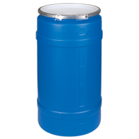 Barils en poly&eacute;thyl&egrave;ne, 30 gal. US (25 gal. imp.), Dessus ouvert, Bleu PB Rental Co. Ltd.