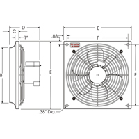 Ventilateurs muraux d'usage g&eacute;n&eacute;ral, Commercial, 2 vitesses, Diam&egrave;tre de 18" PB Rental Co. Ltd.