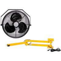 Trousse de ventilateur pour poste de travail industriel avec bras double verrouillable, Industriel, 3 vitesses, Diam&egrave;tre de 12" PB Rental Co. Ltd.