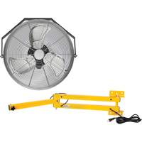 Trousse de ventilateur pour poste de travail industriel avec bras double verrouillable, Industriel, 3 vitesses, Diam&egrave;tre de 18" PB Rental Co. Ltd.
