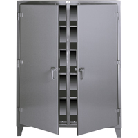 Double Shift Storage Cabinets, Steel, 8 Shelves, 72" H x 48" W x 24" D, Dark Grey PB Rental Co. Ltd.