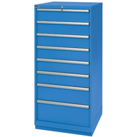 Drawer Cabinets, 8 Drawers, 28-1/4" W x 28-1/2" D x 59-1/2" H, Bright blue PB Rental Co. Ltd.