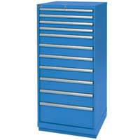 Drawer Cabinets, 11 Drawers, 28-1/4" W x 28-1/2" D x 59-1/2" H, Bright blue PB Rental Co. Ltd.
