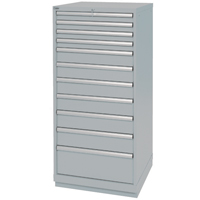 Drawer Cabinets, 11 Drawers, 28-1/4" W x 28-1/2" D x 59-1/2" H, Grey PB Rental Co. Ltd.