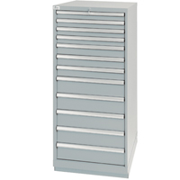Drawer Cabinets, 12 Drawers, 28-1/4" W x 28-1/2" D x 59-1/2" H, Grey PB Rental Co. Ltd.