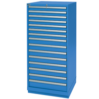 Drawer Cabinets, 15 Drawers, 28-1/4" W x 28-1/2" D x 59-1/2" H, Bright blue PB Rental Co. Ltd.