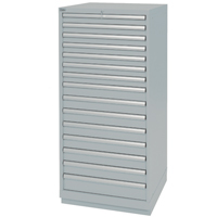 Drawer Cabinets, 15 Drawers, 28-1/4" W x 28-1/2" D x 59-1/2" H, Grey PB Rental Co. Ltd.