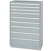 Drawer Cabinets, 9 Drawers, 40-1/4" W x 22-1/2" D x 59-1/2" H, Grey PB Rental Co. Ltd.